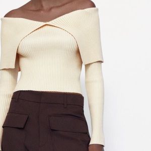 black off the shoulder zara top